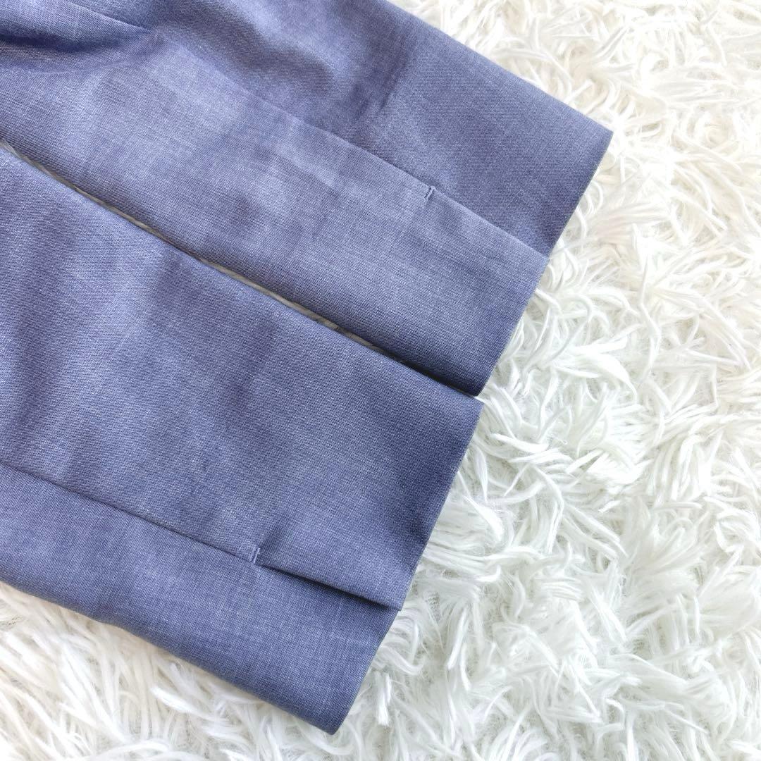 美品✨洗える☆インディヴィ　ノーカラー＆パンツセットアップ　38 M リネン