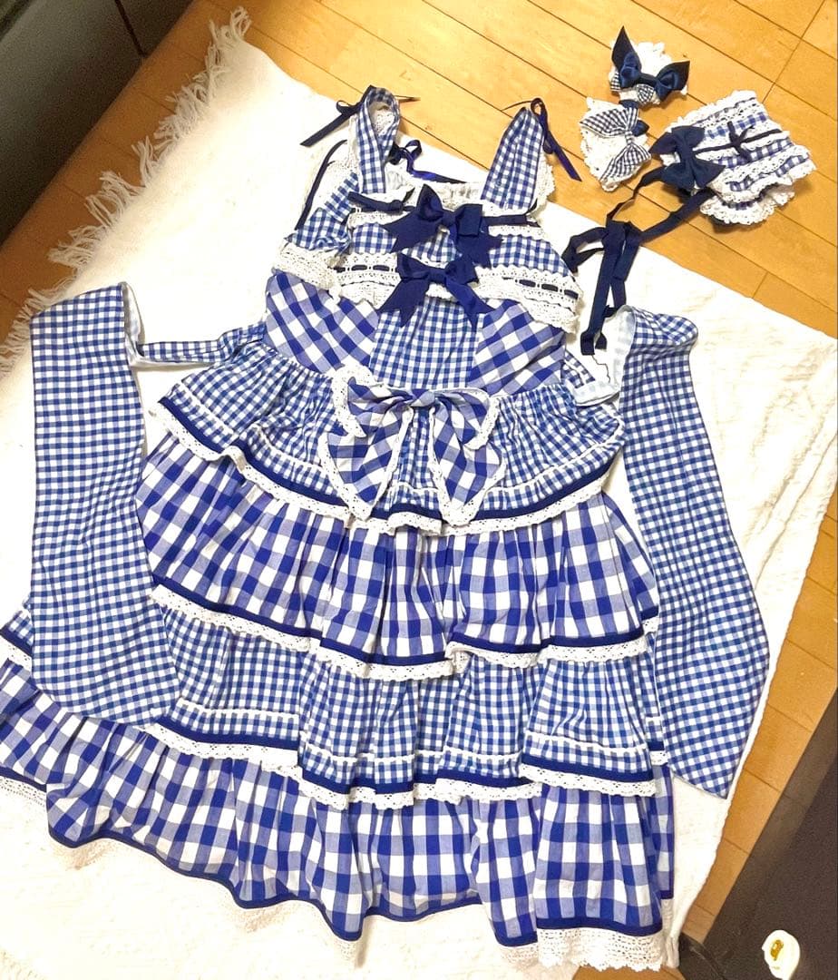 ジャンパースカートセット　ブルー