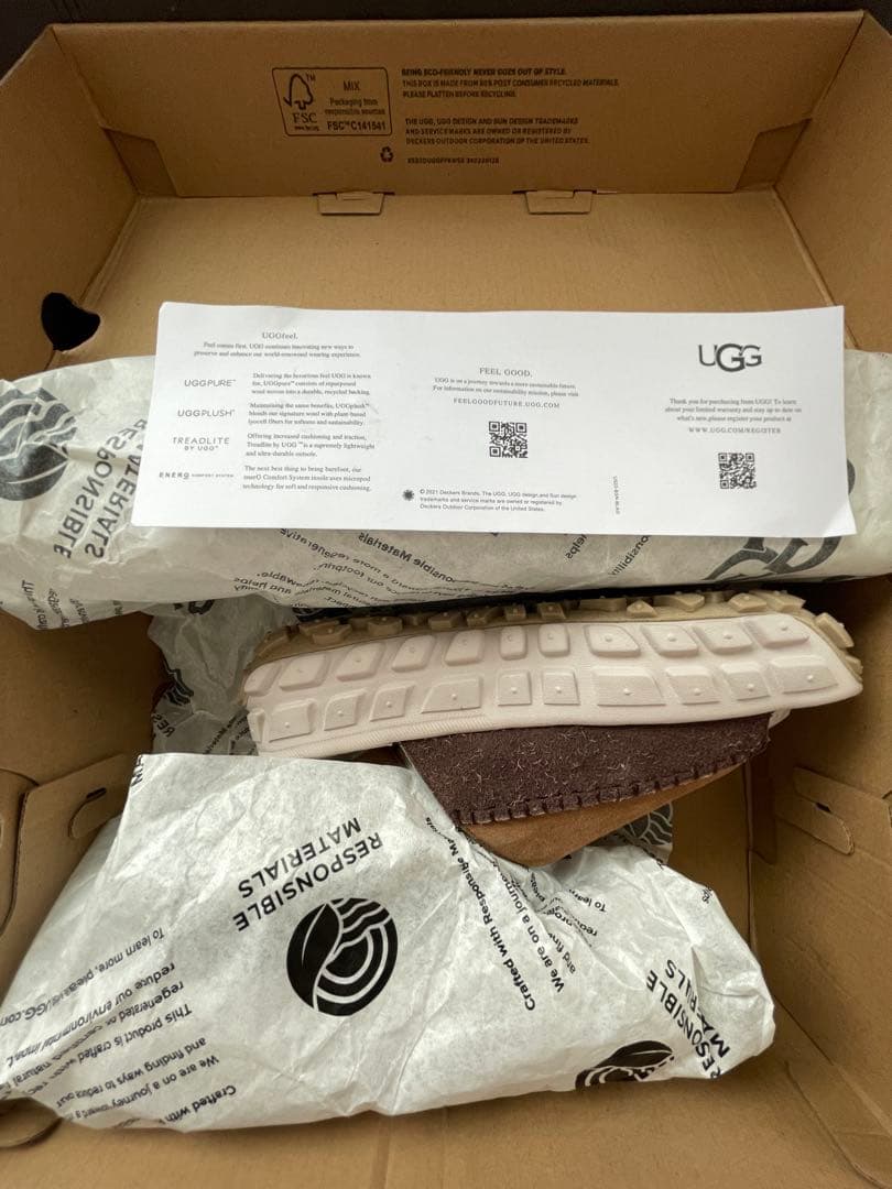 UGG ブラウン スライドサンダル厚底24cm 新品