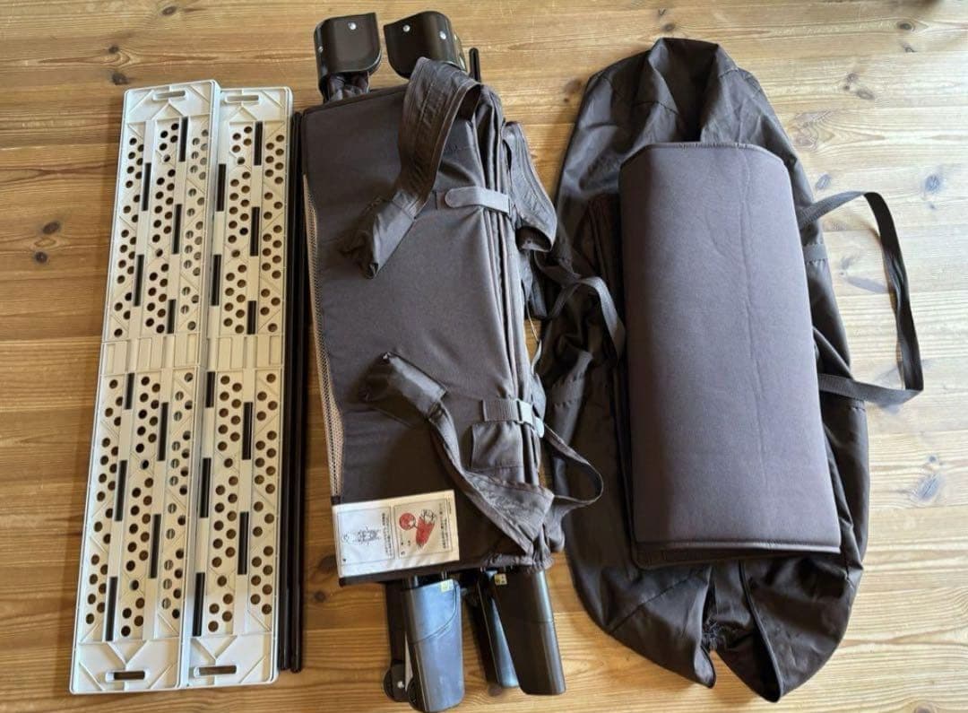 Aprica ココネルエアープラス ベビーベッド ブラウン 洗えるマット付