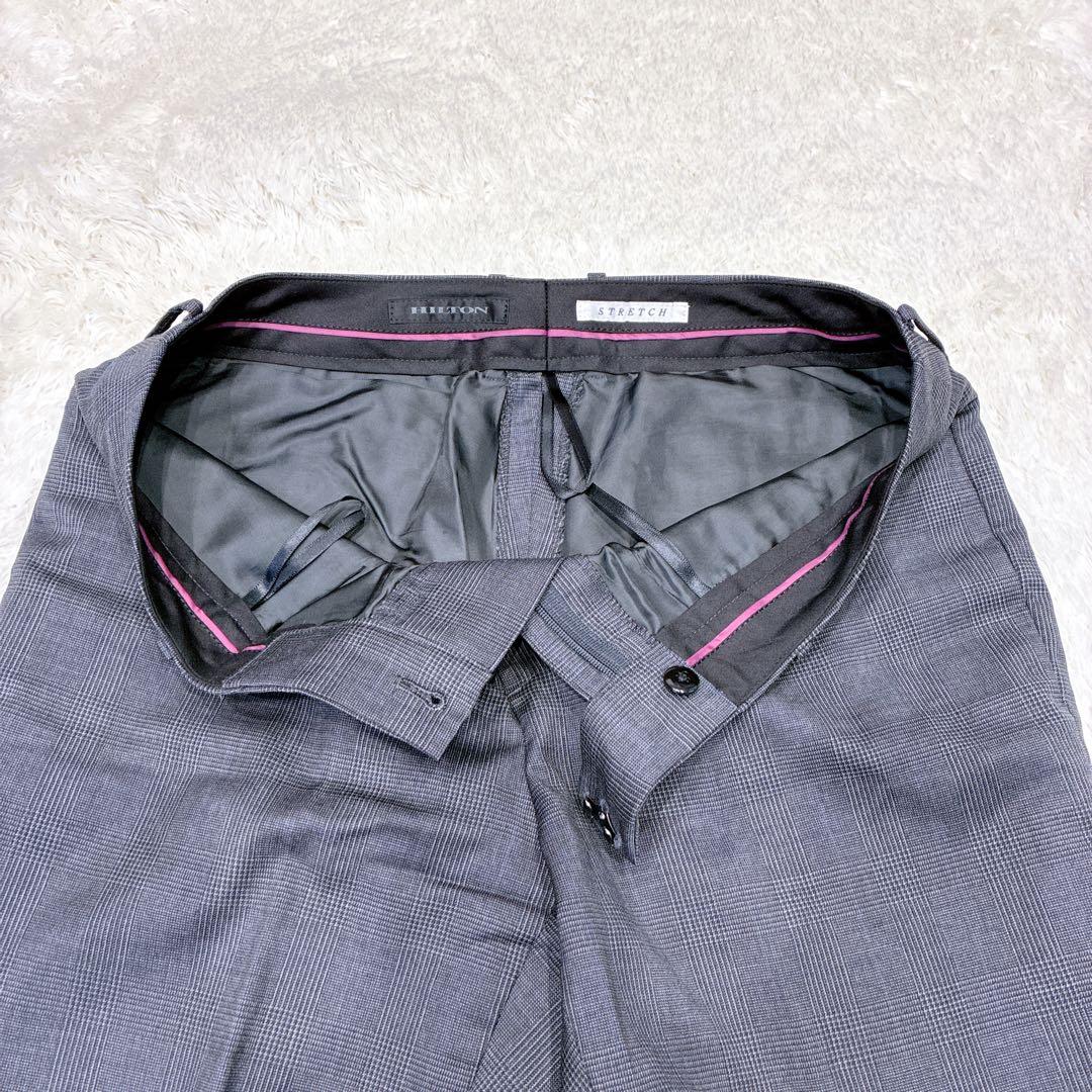 【美品】ヒルトン パンツスーツ 13号 大きいサイズ スーパー110'S