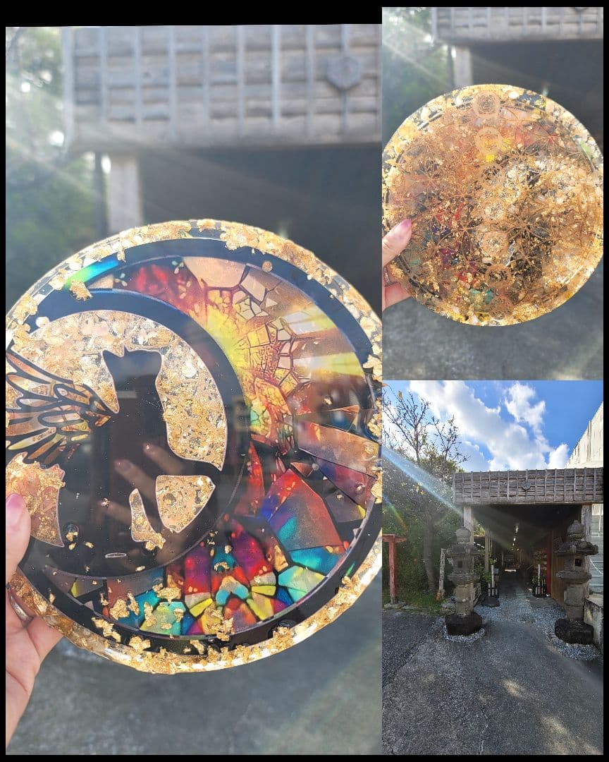 リバーシブル★沖縄出雲大社限定1つ超金運プレートオルゴナイト