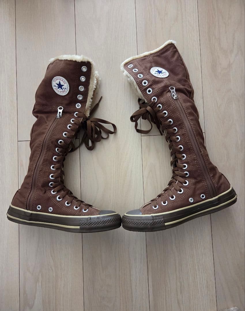 コンバース ブラウン ボア付きロングブーツ23㎝