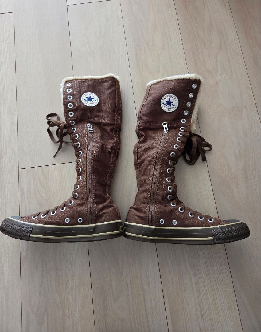 コンバース ブラウン ボア付きロングブーツ23㎝