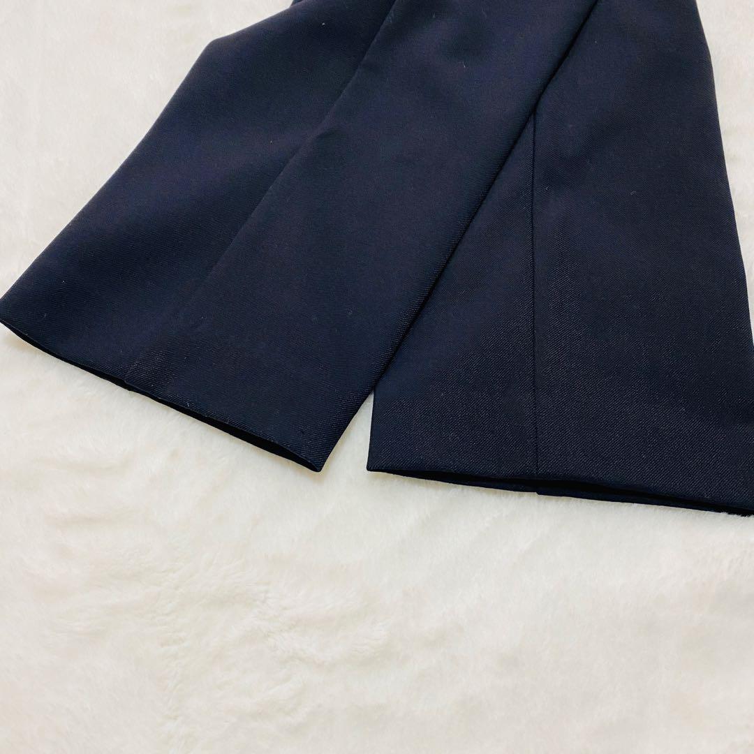 プラステ ノーカラージャケット パンツスーツ セットアップ ネイビー 上M下L