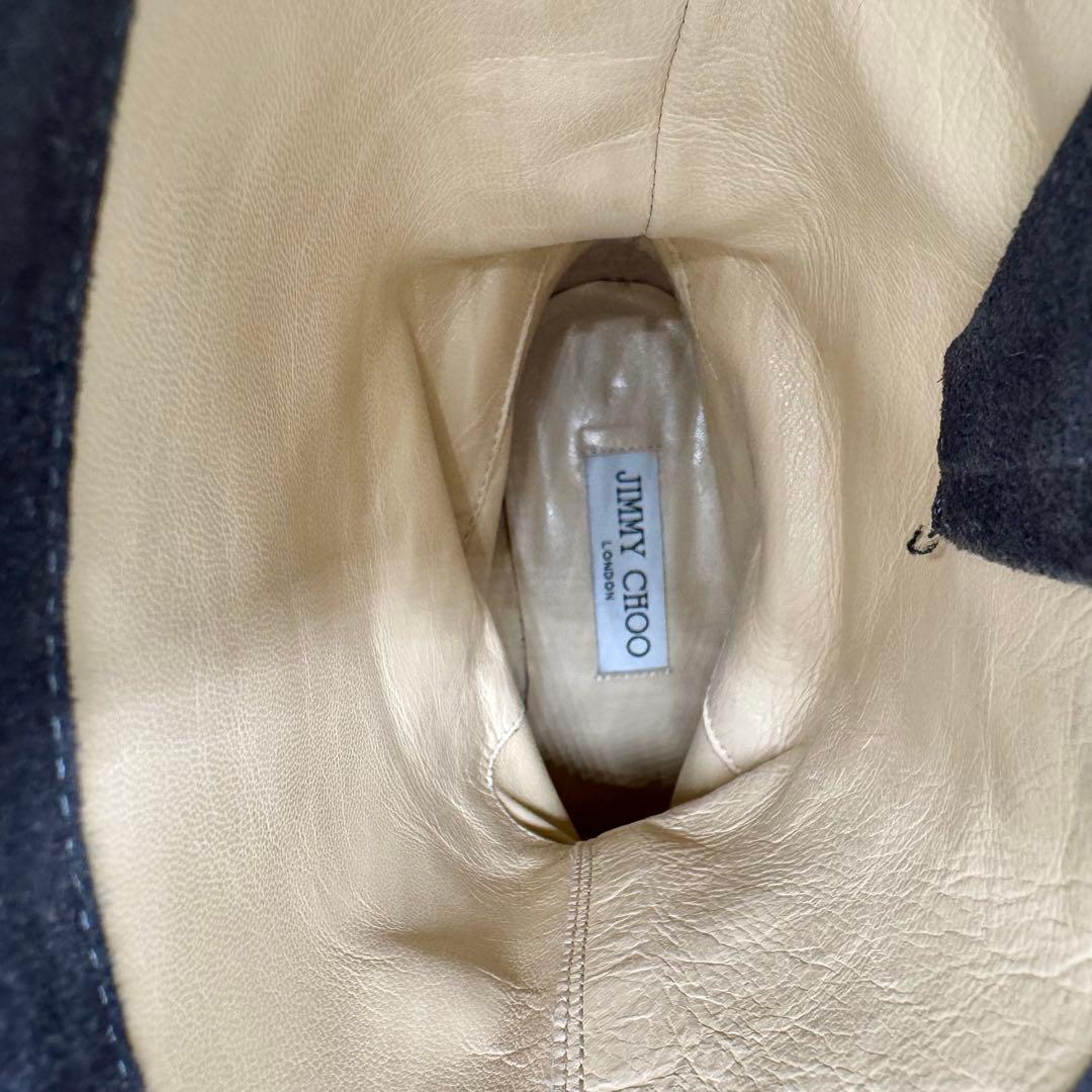 JIMMYCHOO ジミーチュウ　スエードバイカーバックルブーツ