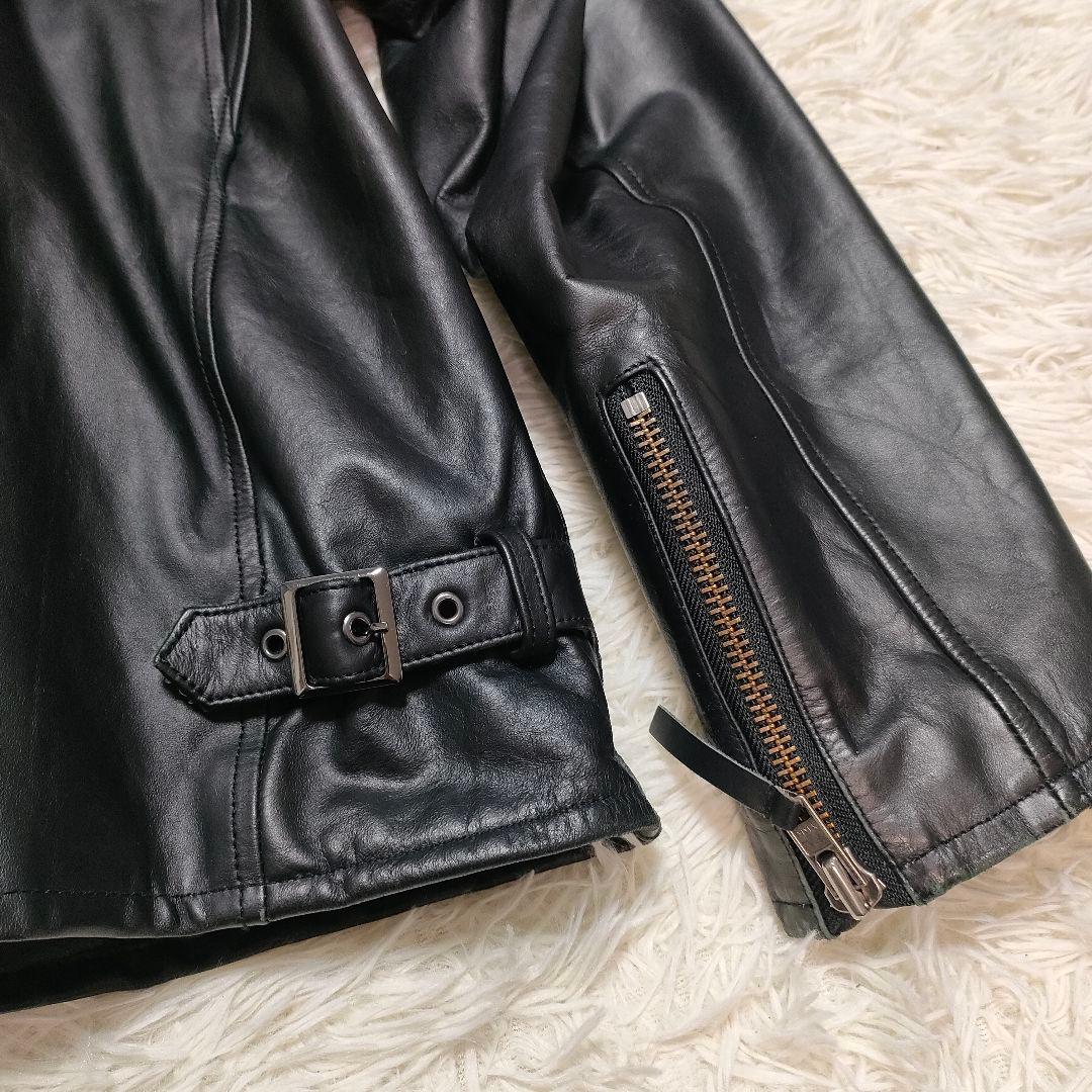 【希少サイズ5L】Haruf　シングルライダースジャケット　ライナー付き　馬革