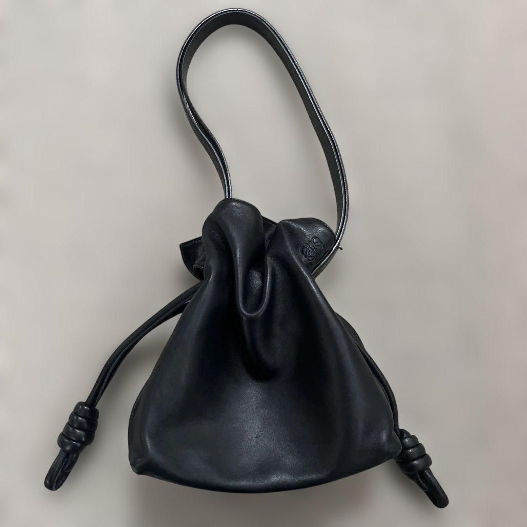 LOEWE フラメンコノットレザーショルダーバッグブラック　スモール