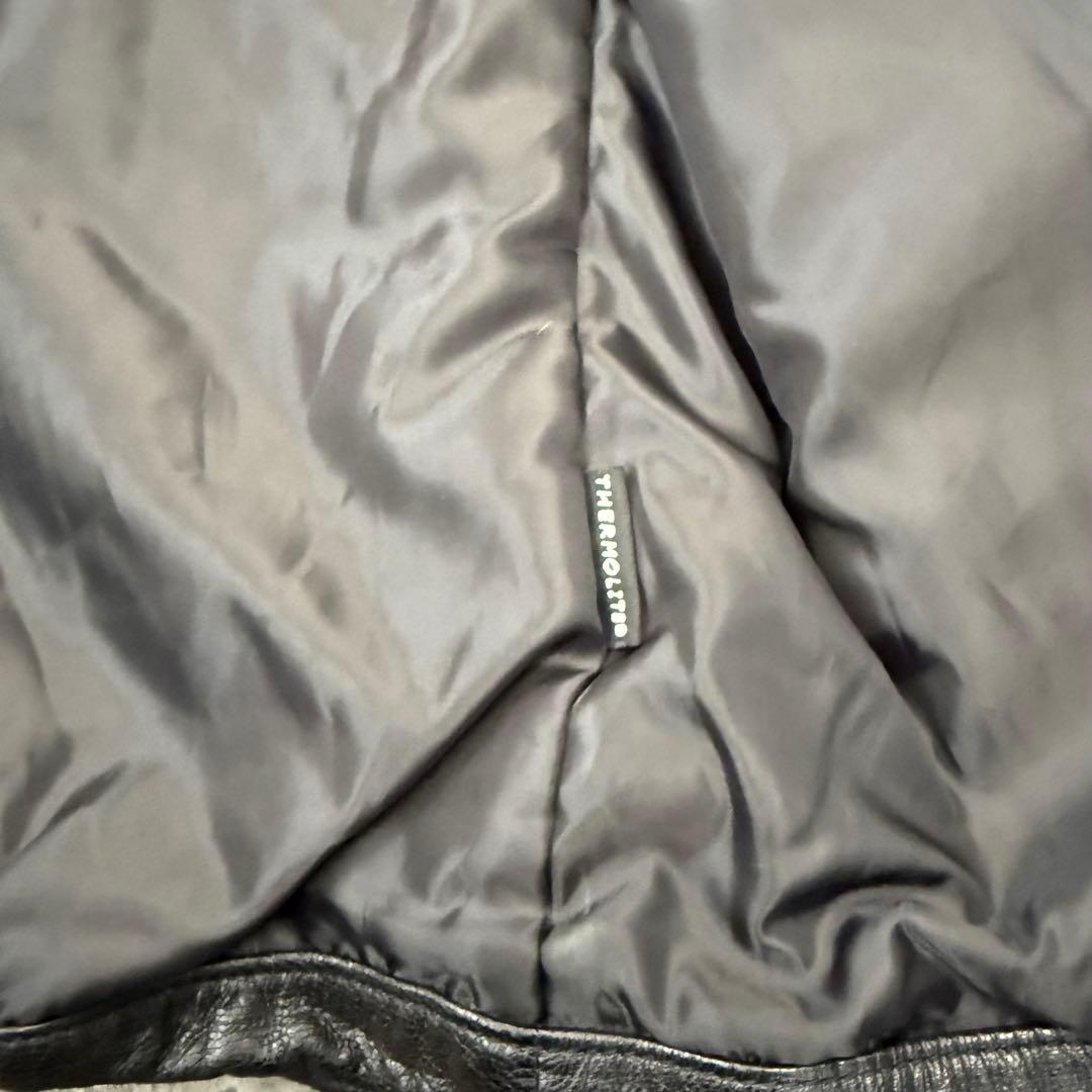 ナノユニバース レザー ライダース ジャケット　ジップオールブラック L