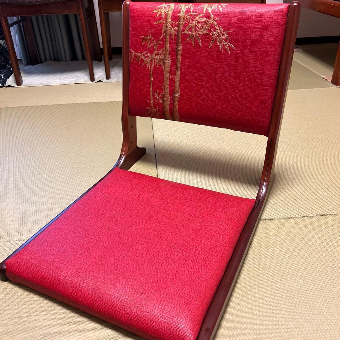 赤い座椅子 竹模様刺繍✖️4脚セット