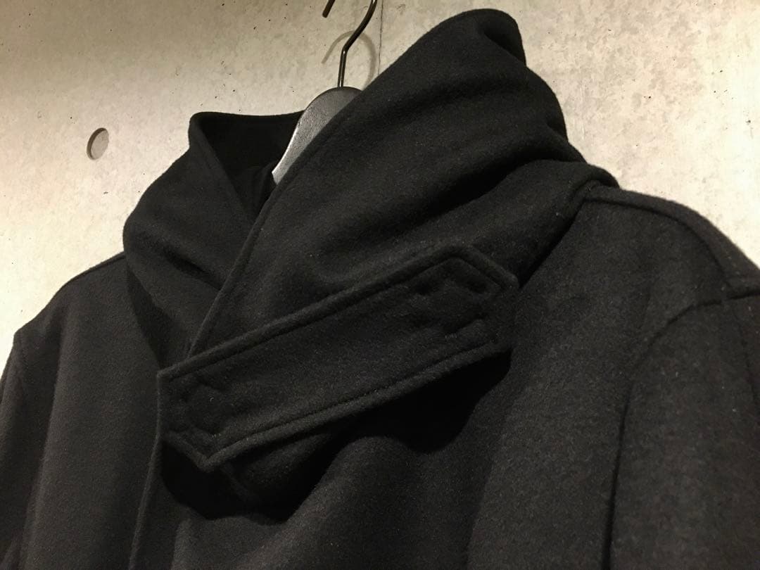 Yohji Yamamoto POUR HOMME 黒フード付コート