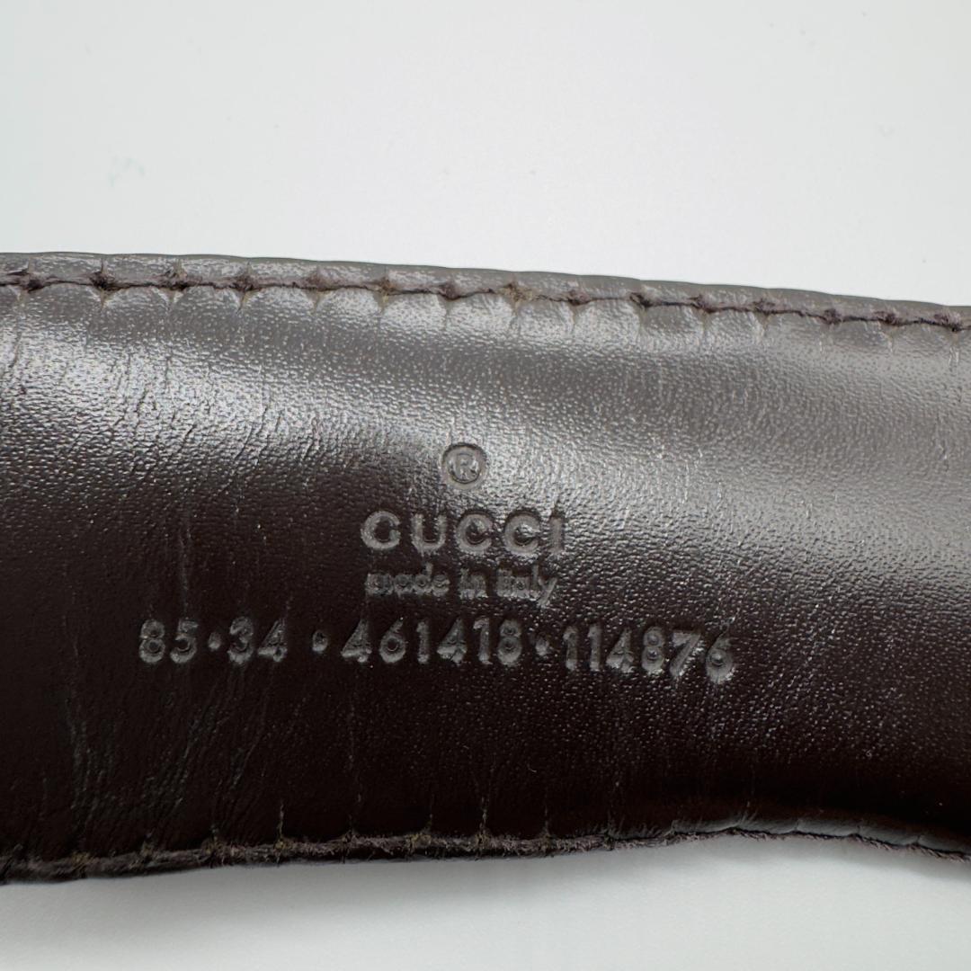 Gucci グッチ　インターロッキング　 グッチシマ　ブラウンレザーベルト