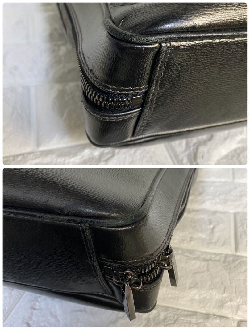 モンブラン　ビジネスバッグ　オールレザー　ロゴ　ダークグレー　MB09296