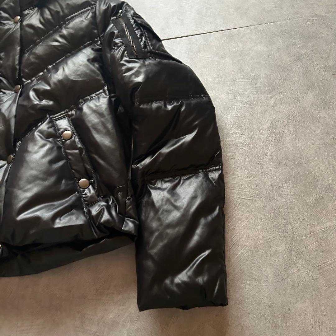 ジャケット・アウター grunge hood fur down jacket y2k black