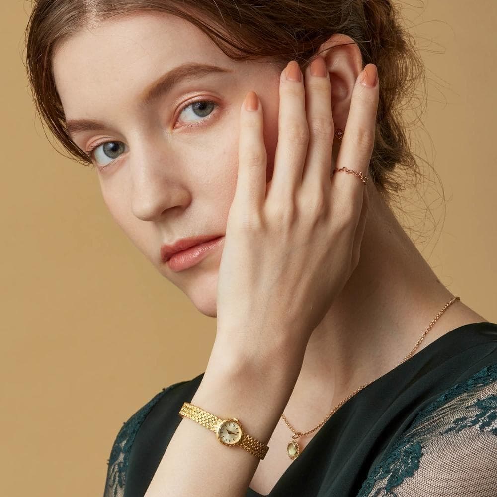 agete アガット ラウンドフェイスジュエリーウォッチ ゴールド 時計 ダイヤ