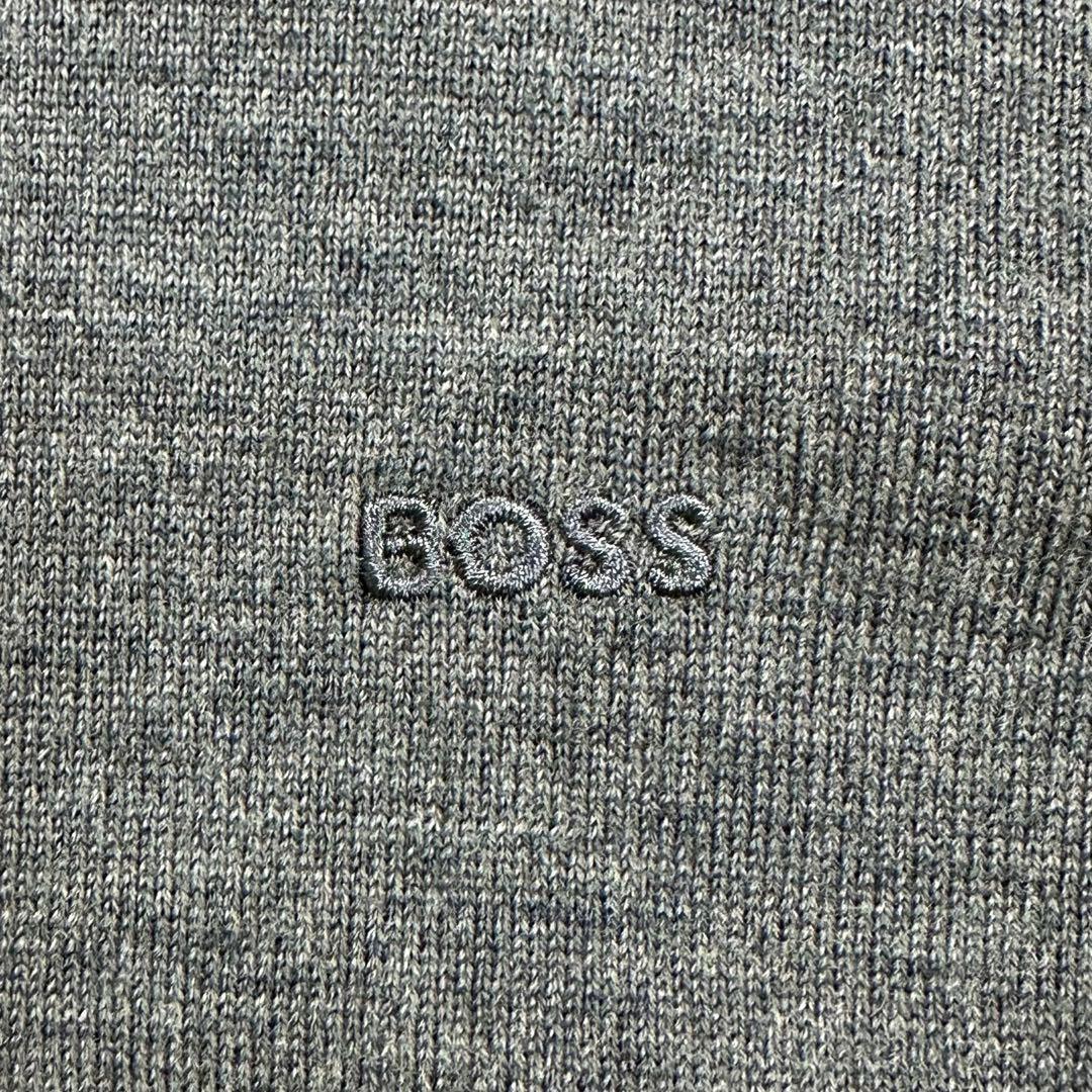 〈新品〉BOSS ボス【L】ウール100%クルーネックニット グレー