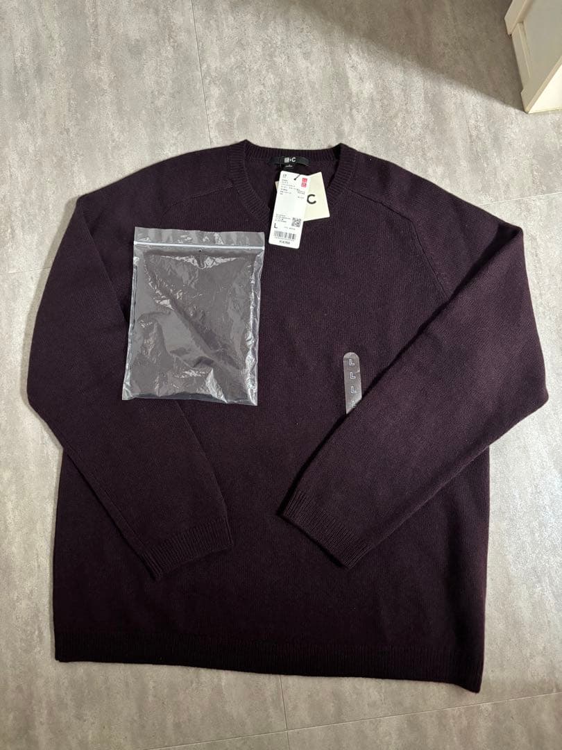 【巨大熊猫】ユニクロC カシミヤリラックスVネックセータースカーフつき