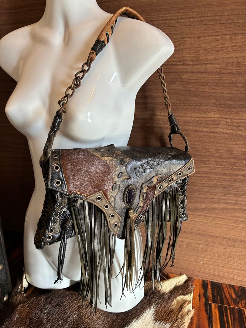 値下げ　美品　希少品　KMRii レザーショルダー バッグ