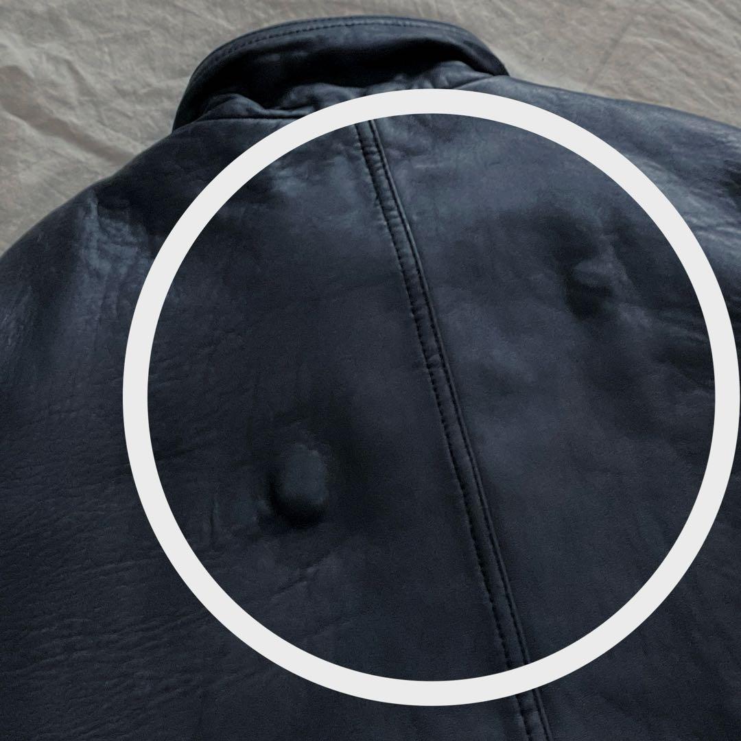 80s 羊本革 黒 レザージャンパー ボンバージャケット ユニセックス レア