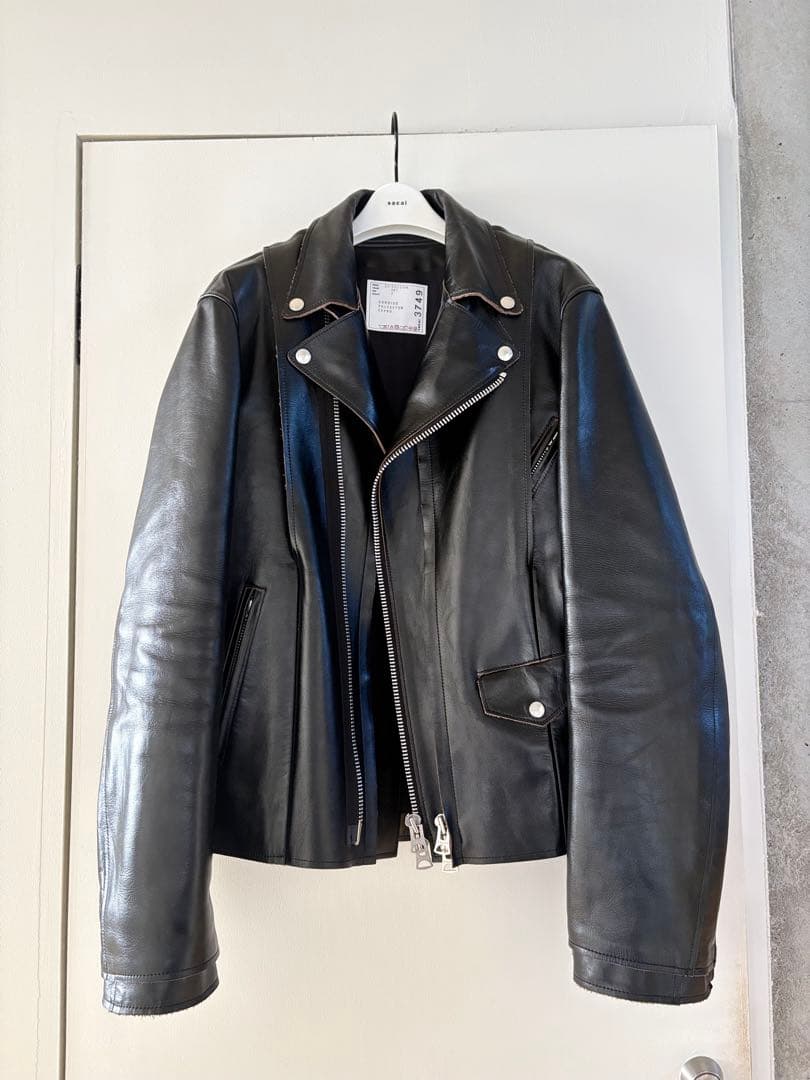 sacai 25AW Leather Jacket レザージャケット　ブラック