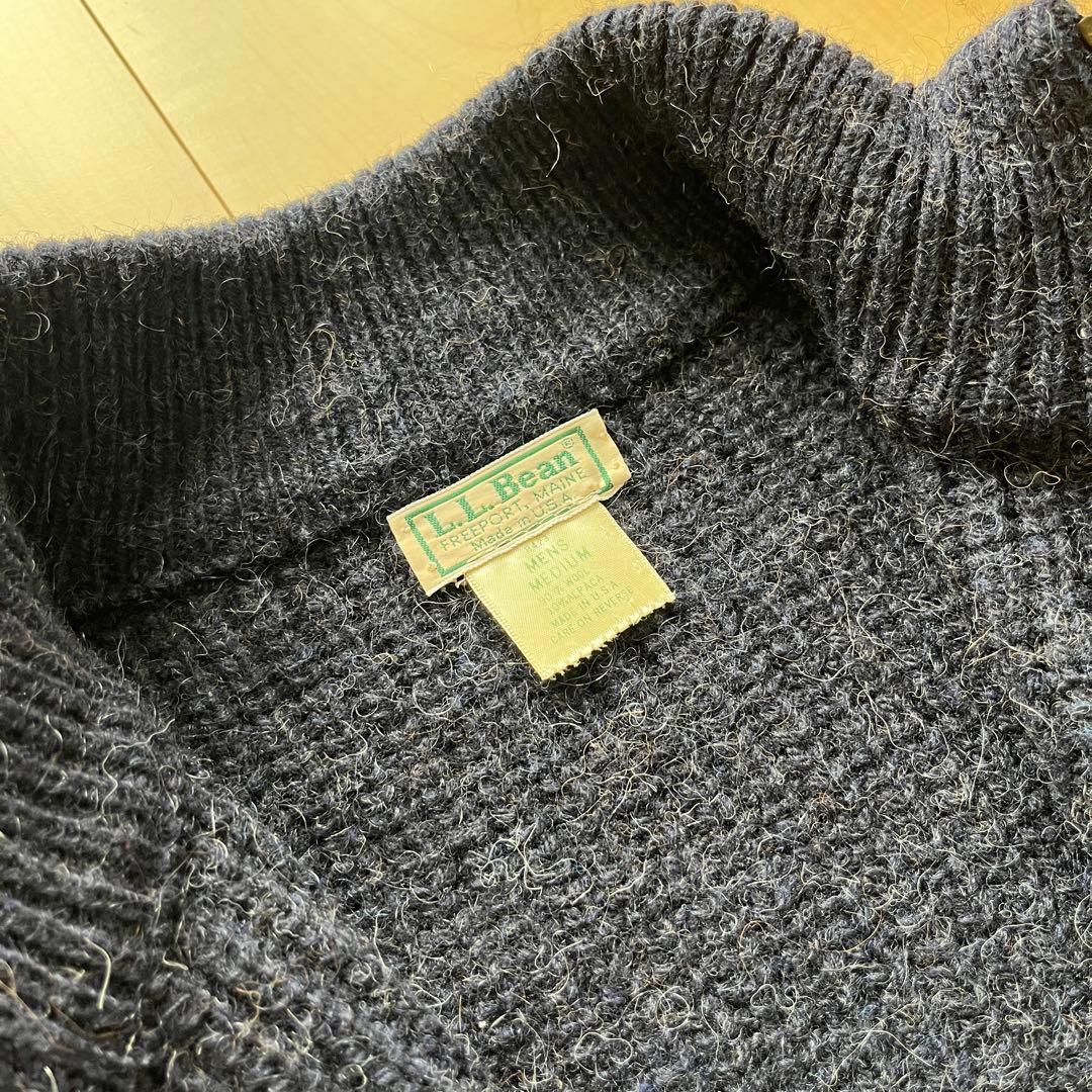 usa製 80s llbeen ドライバーズニット アルパカ混 短丈