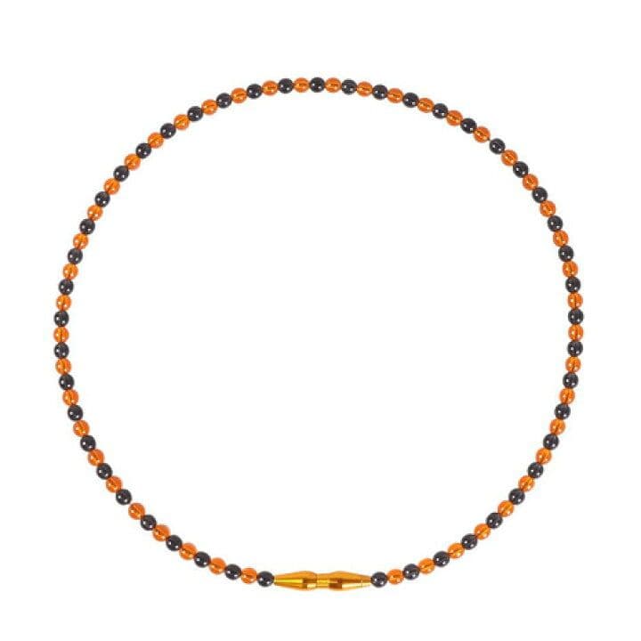 phiten RAKUWAネック クリスタルタッチ 50cm オレンジ×ブラック