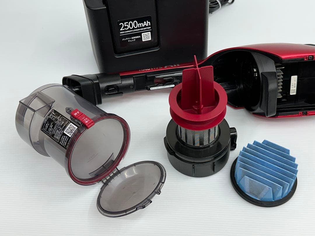 充電器+純正バッテリー付き　シャープ　EC-SR7-P 掃除機　2021年製　赤