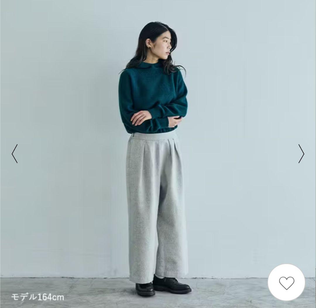 中川政七商店　綿ウールデニムのワイドパンツ