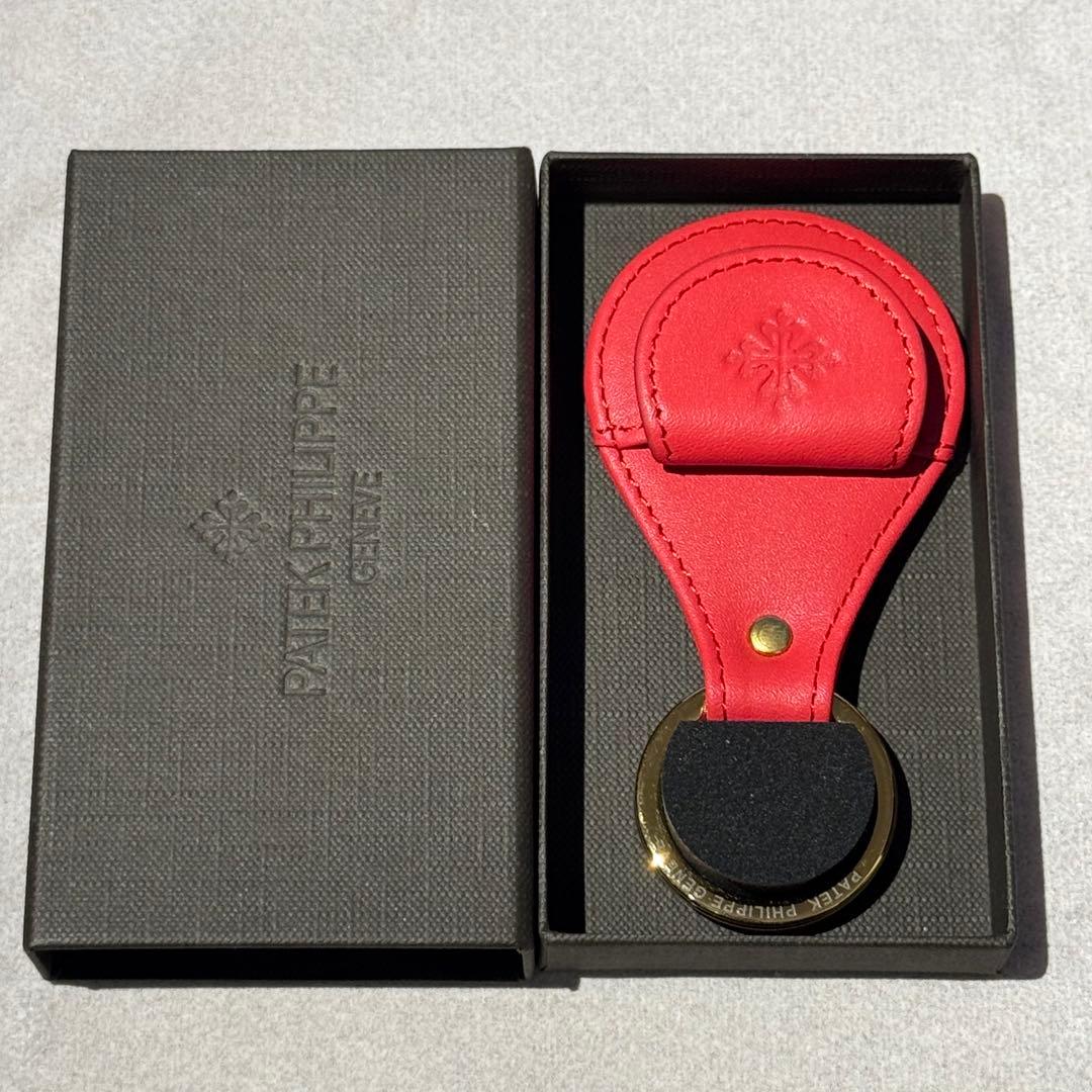【非売品・極希少】パテックフィリップ レザー キーリング カラトラバ 赤 箱付き