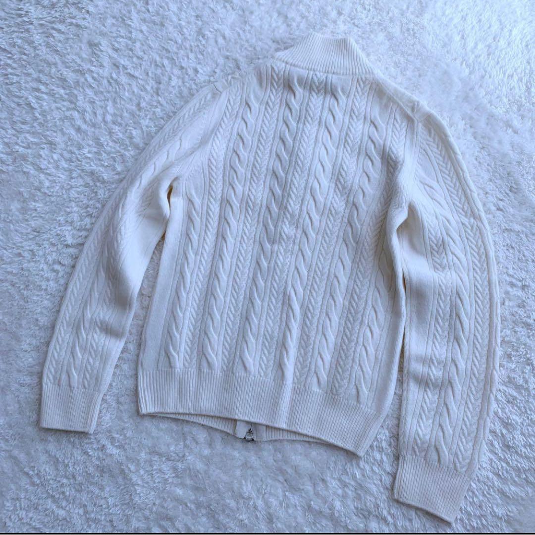 極美品♪ グランサッソ ウールカシミヤ ジップアップニットカーディガン 44