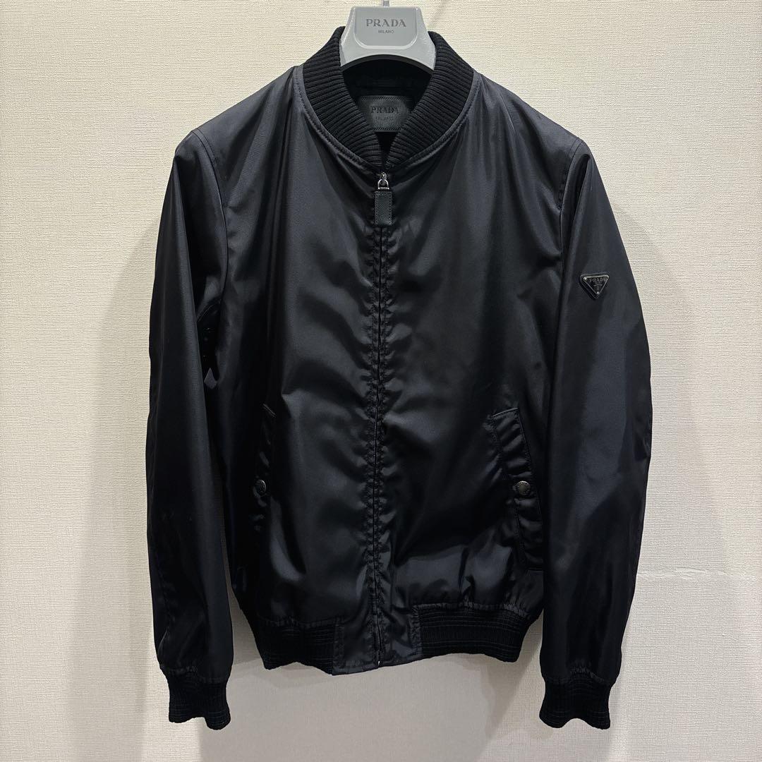 PRADA プラダ ナイロン ボンバージャケット ブラック　三角ロゴ