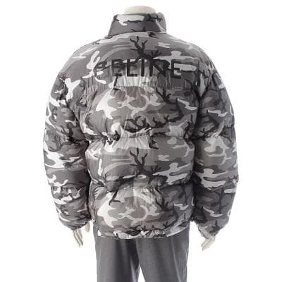 CELINE ナイロン ロゴ カモフラージュ プリント ダウンジャケット