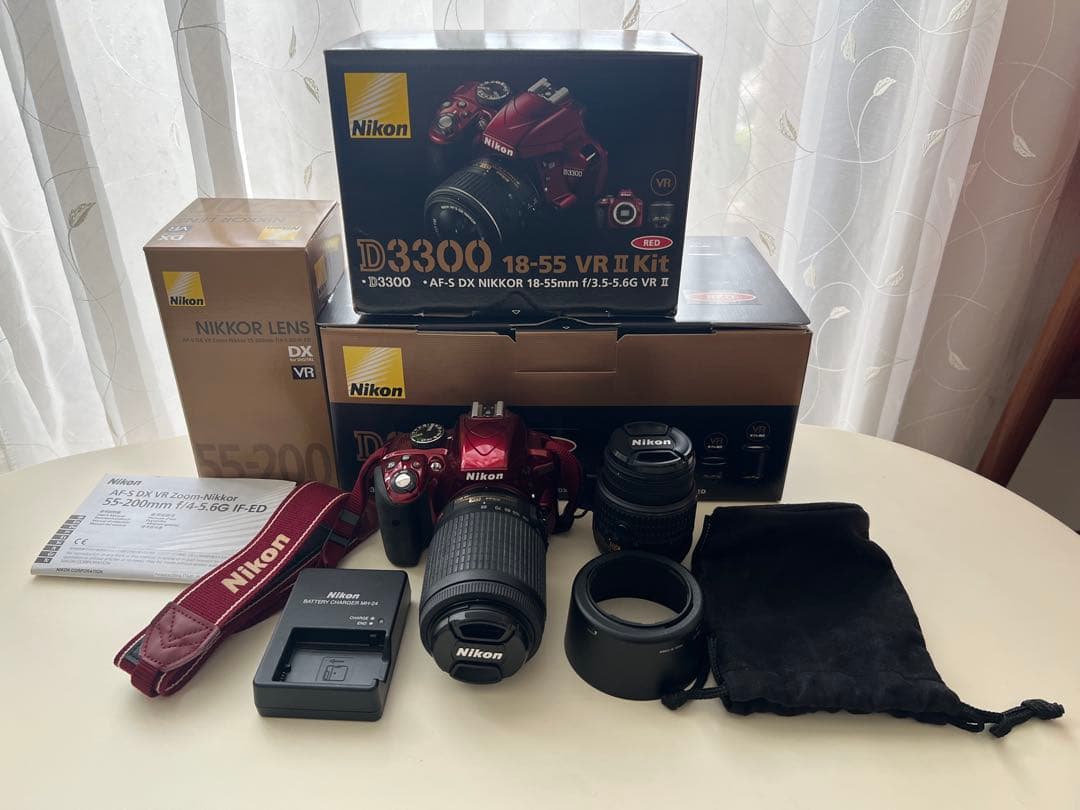 Nikon D3300 デジタル一眼レフカメラ（赤）Wi-Fiアダプター付