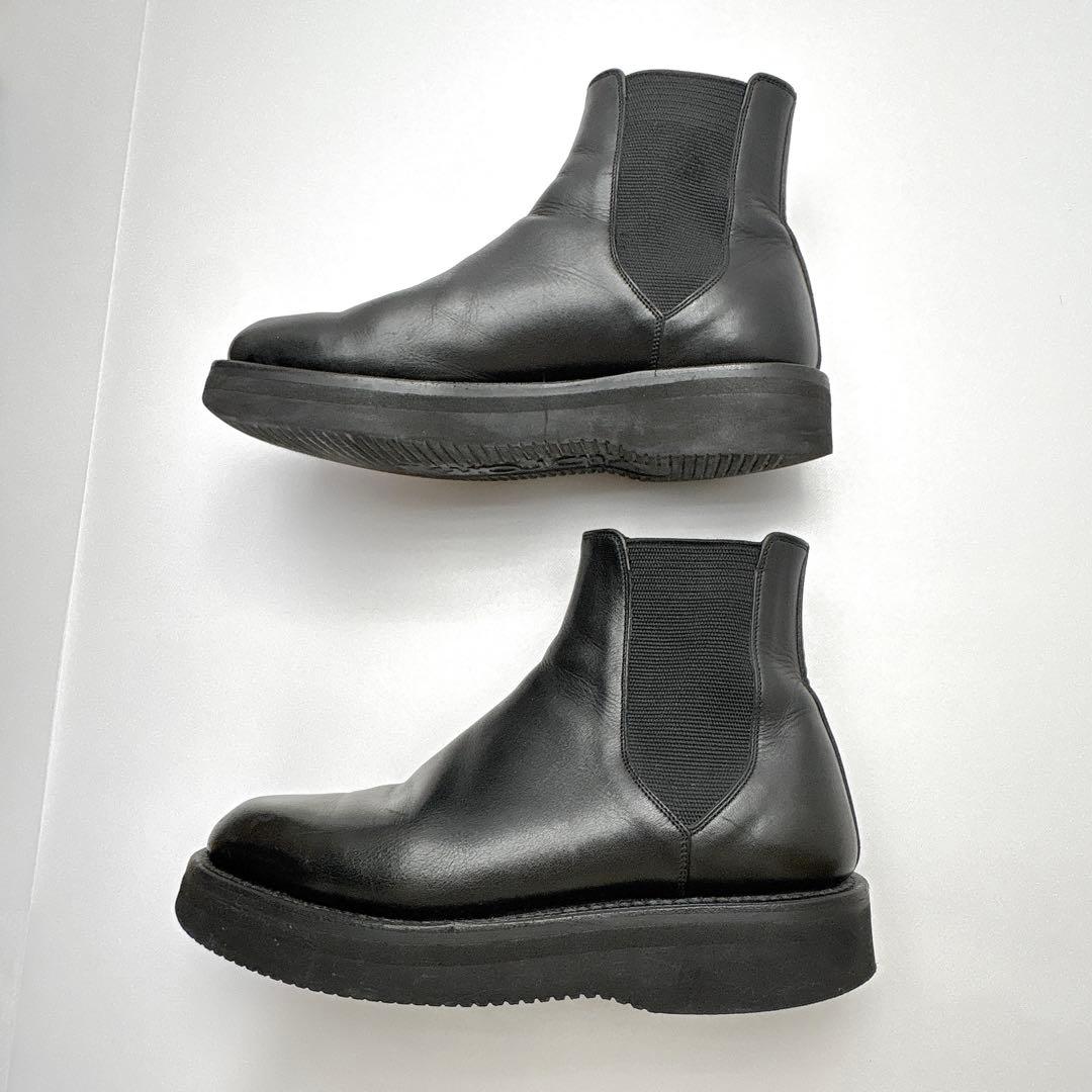 オーラリー　レザースクエアブーツ　サイドゴアブーツ　２３ｃｍ　ブラック