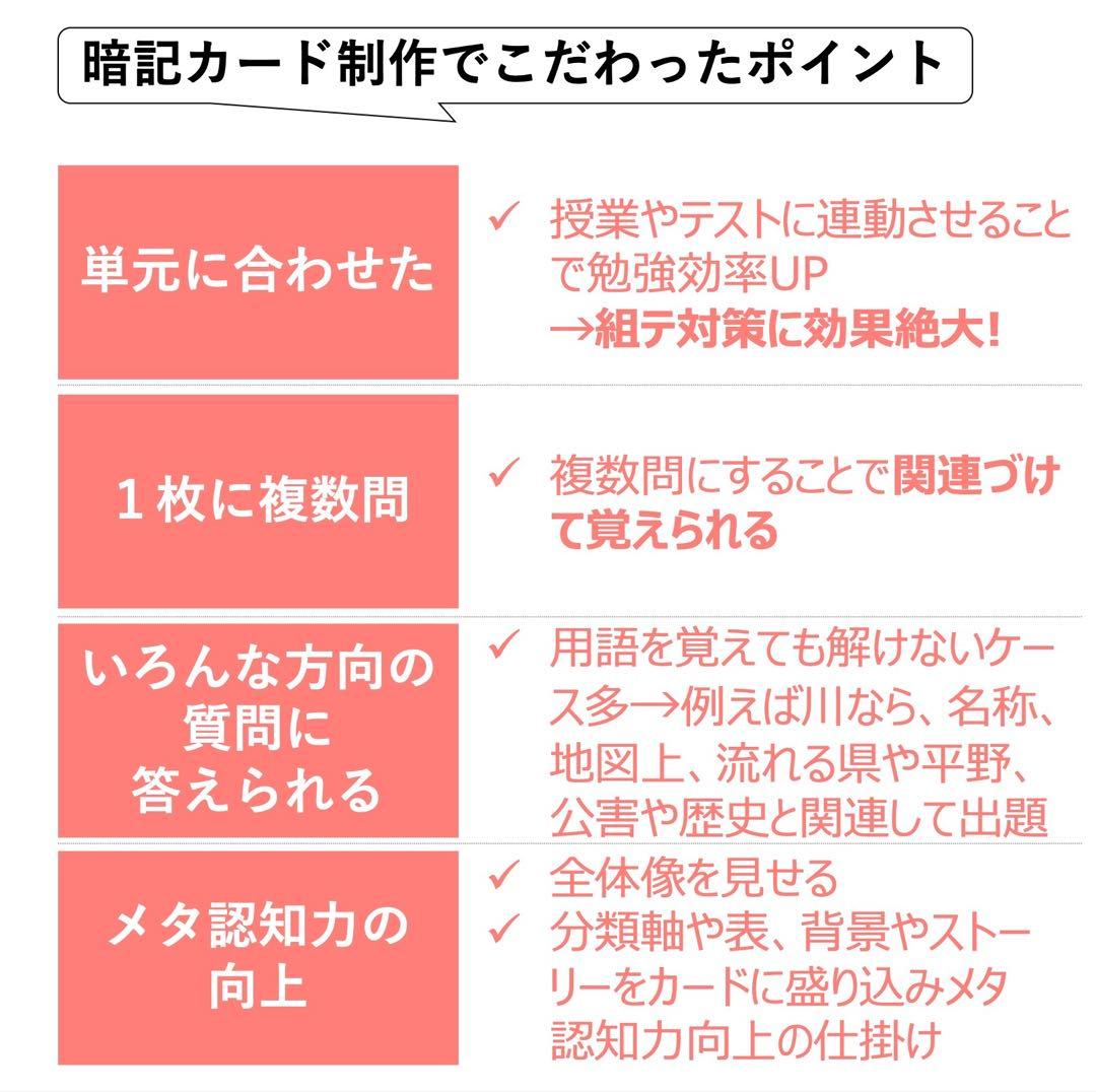 中学受験 暗記カード【4年下 社会・理科6-9回】 予習シリーズ 組み分け対策