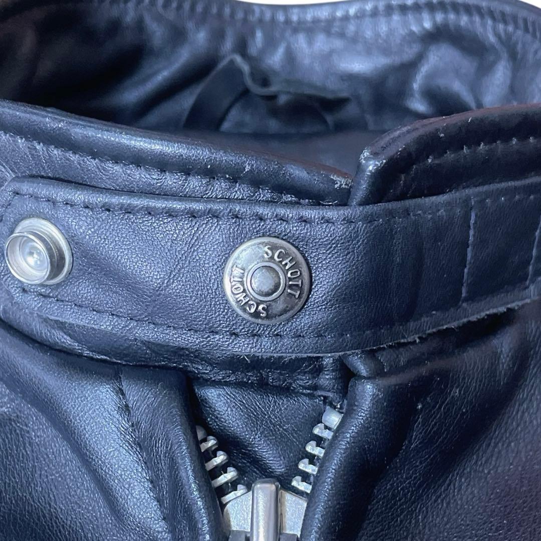 【美品】Schott シングルライダース 極厚革 ライナー付 人気モデル 641