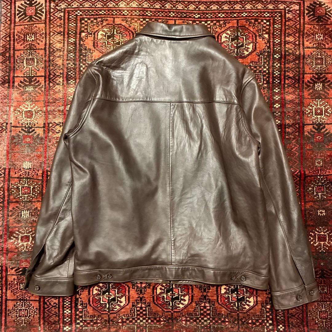 90S 名作 Ralph Lauren レザージャケット 羊革 ブラウン L