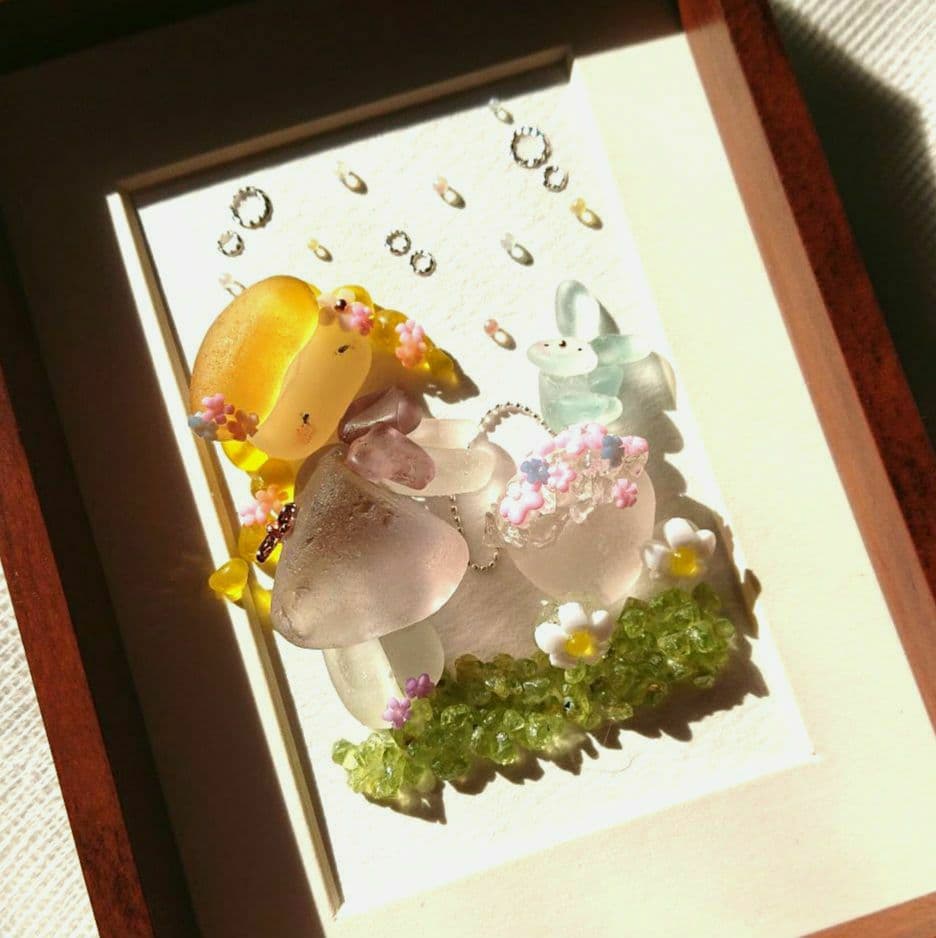 シーグラスアート ほっこりシリーズ ミニフレームセット