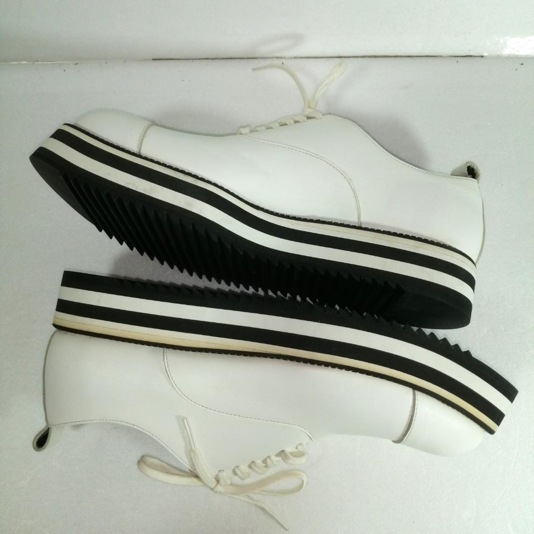 ●comme des garcons レザーレースアップシューズ厚底