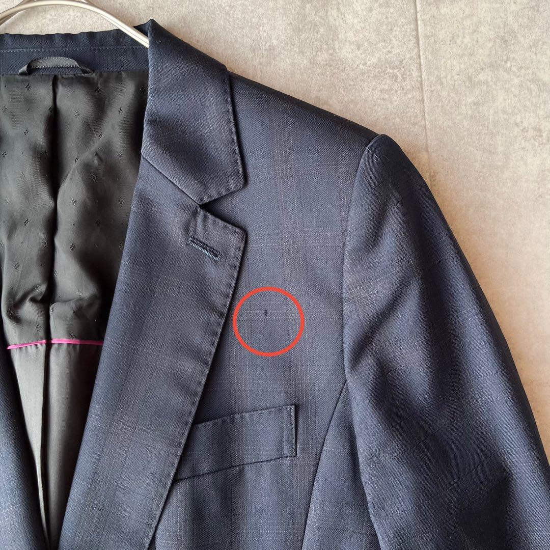 【大きいサイズ】HILTON パンツスーツ チェック ネイビー 13 REDA