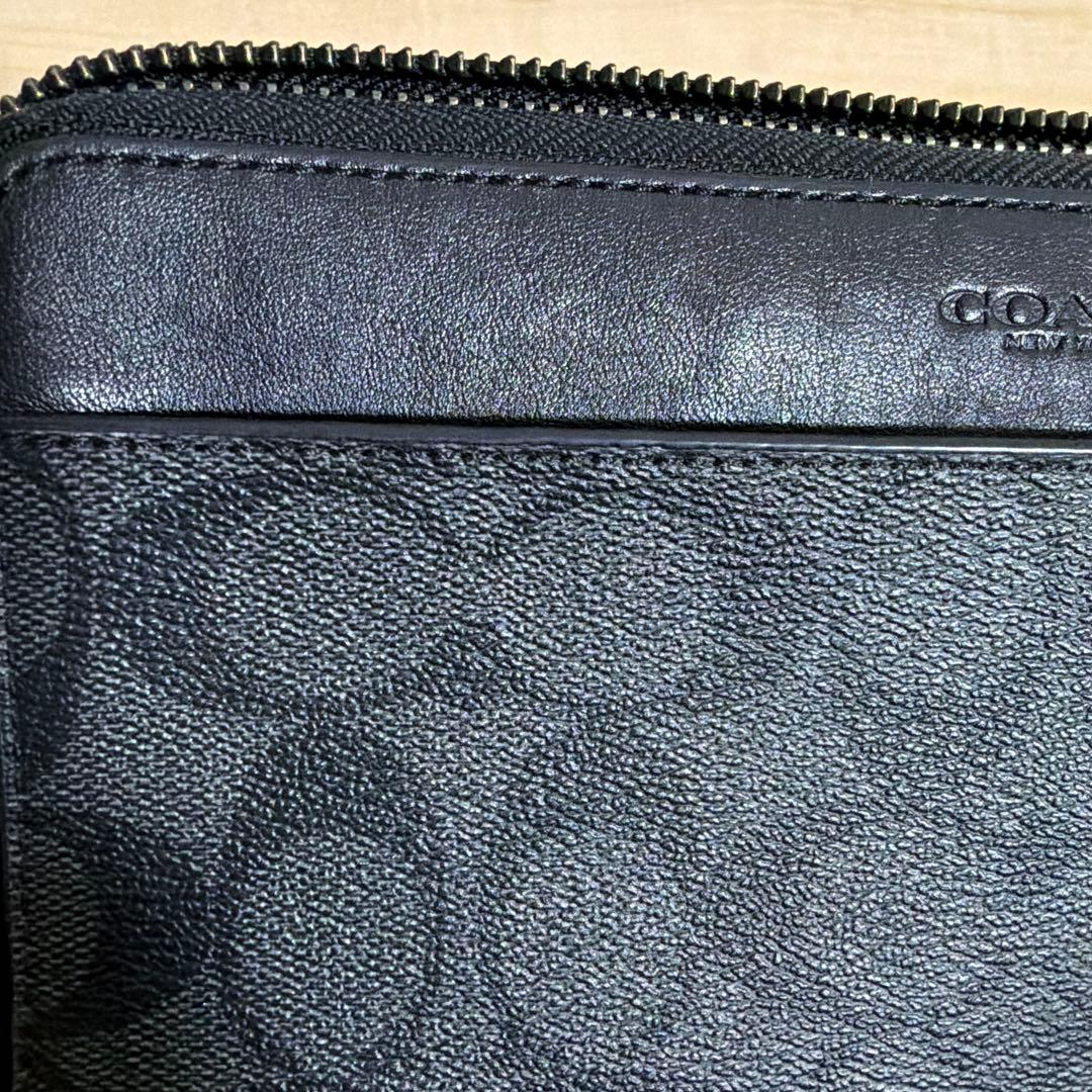 コーチ ダブルジップ トラベル オーガナイザー・シグネチャー キャンバス 長財布