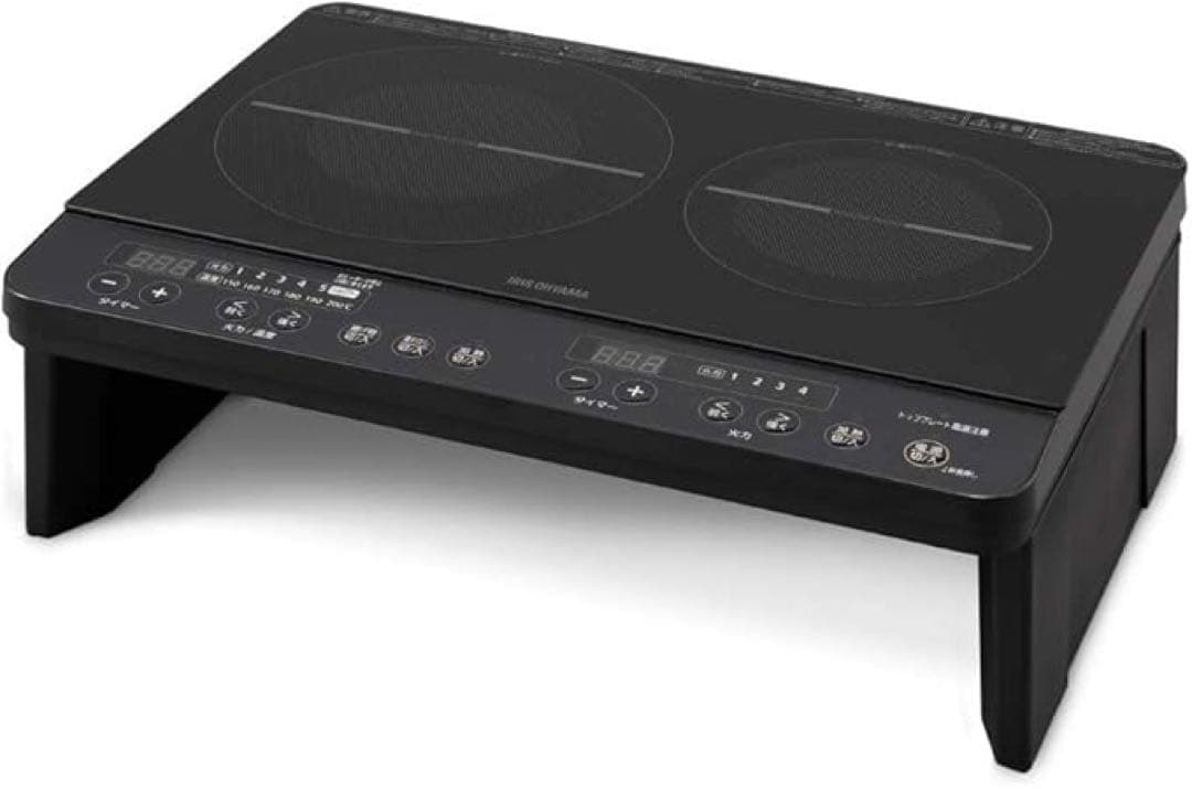 アイリスオーヤマ 2口 IHコンロ IHK-W13S-B