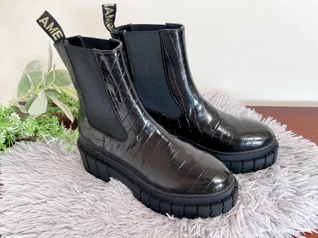 新品★NO NAME（ノーネーム)サイドゴアブーツ 黒 クロコ柄 39⭐︎お値下げ