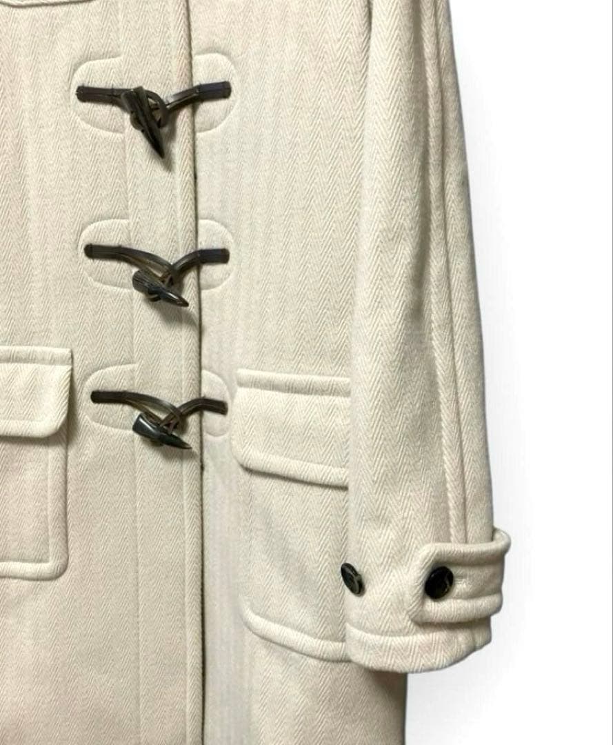 美品✨INED ヘリンボーン L ダッフルコート アイボリー ロング ウール