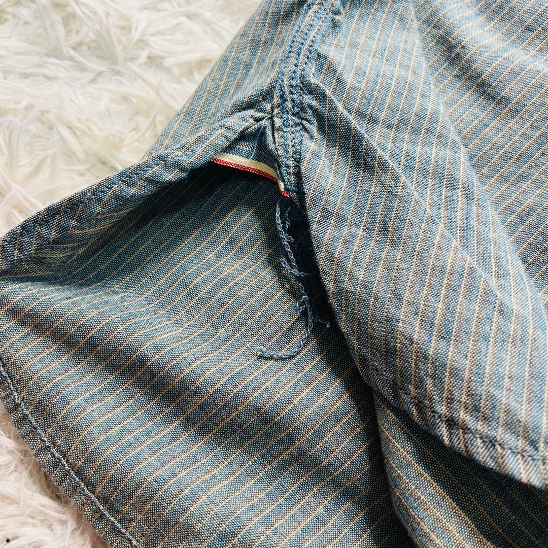 トップス MOMOTARO JEANS Gacha Pocket Stripe shirt