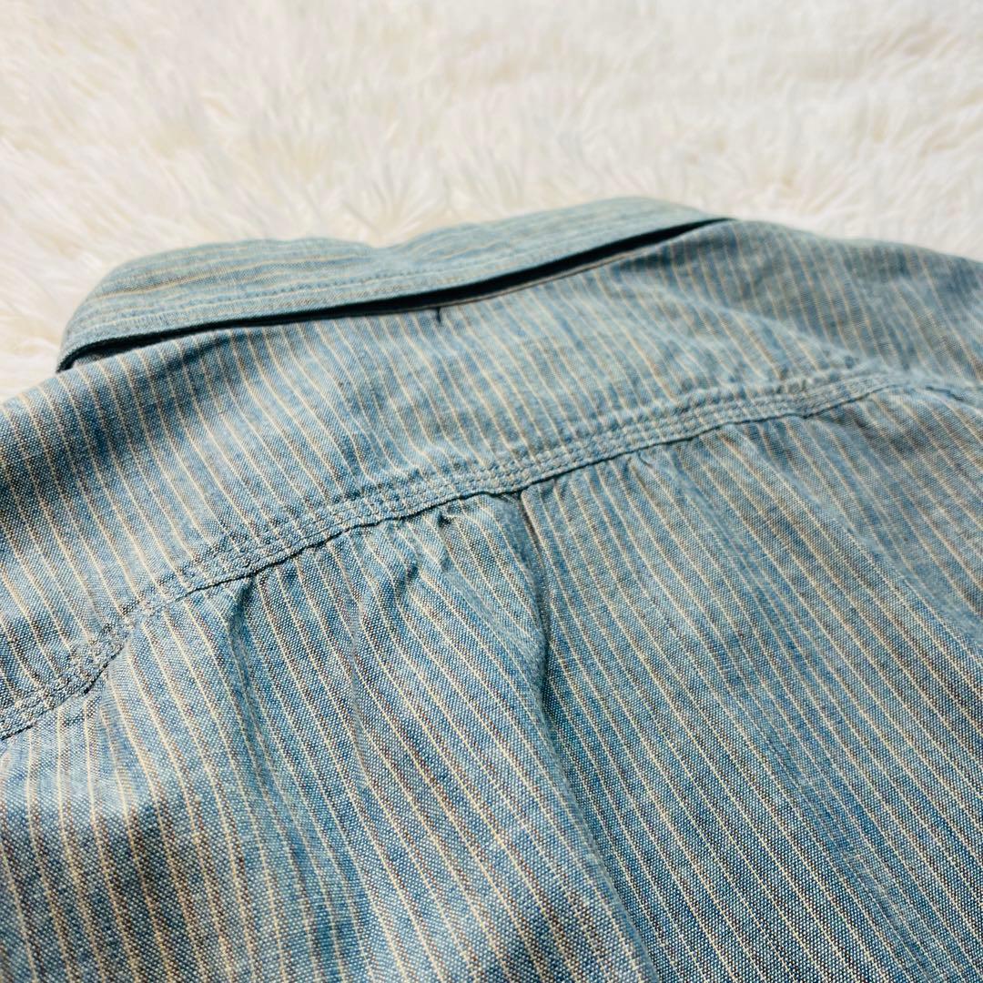 トップス MOMOTARO JEANS Gacha Pocket Stripe shirt