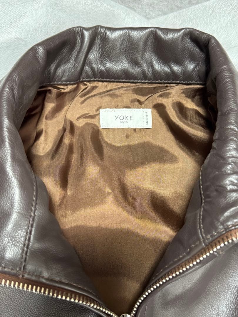 ジャケット・アウター YOKE Carf Leather Truck Jacket Brown