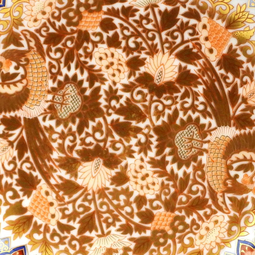 豪華絢爛 其泉作 色絵金彩鳳凰文　三足 盛皿 取皿 1枚 中皿 2枚 逸品