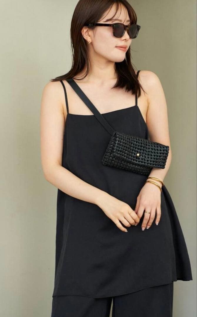 Plage プラージュ　fibril linen 混 キャミソール☆ブラック