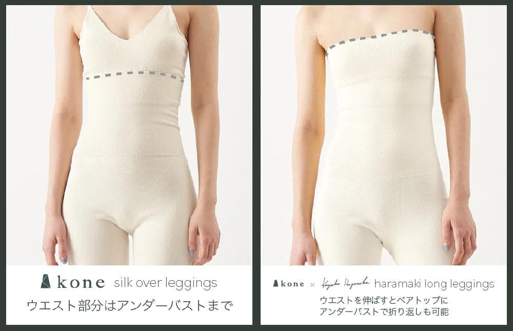 佐藤繊維×早坂香須子コラボ/kone/マユハダインナー 腹巻ロングレギンス 黒